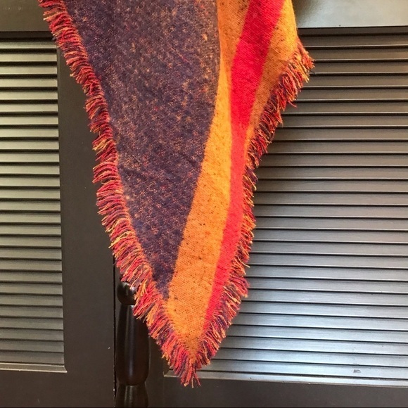 Collection Eighteen Color Blocked Wrap, Unique Shape & Colors, Fringed - Picture 9 of 14